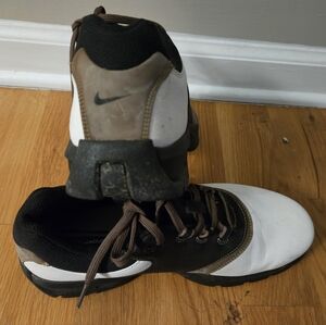 Nike Black and White Athletic Shoes with Brown Details